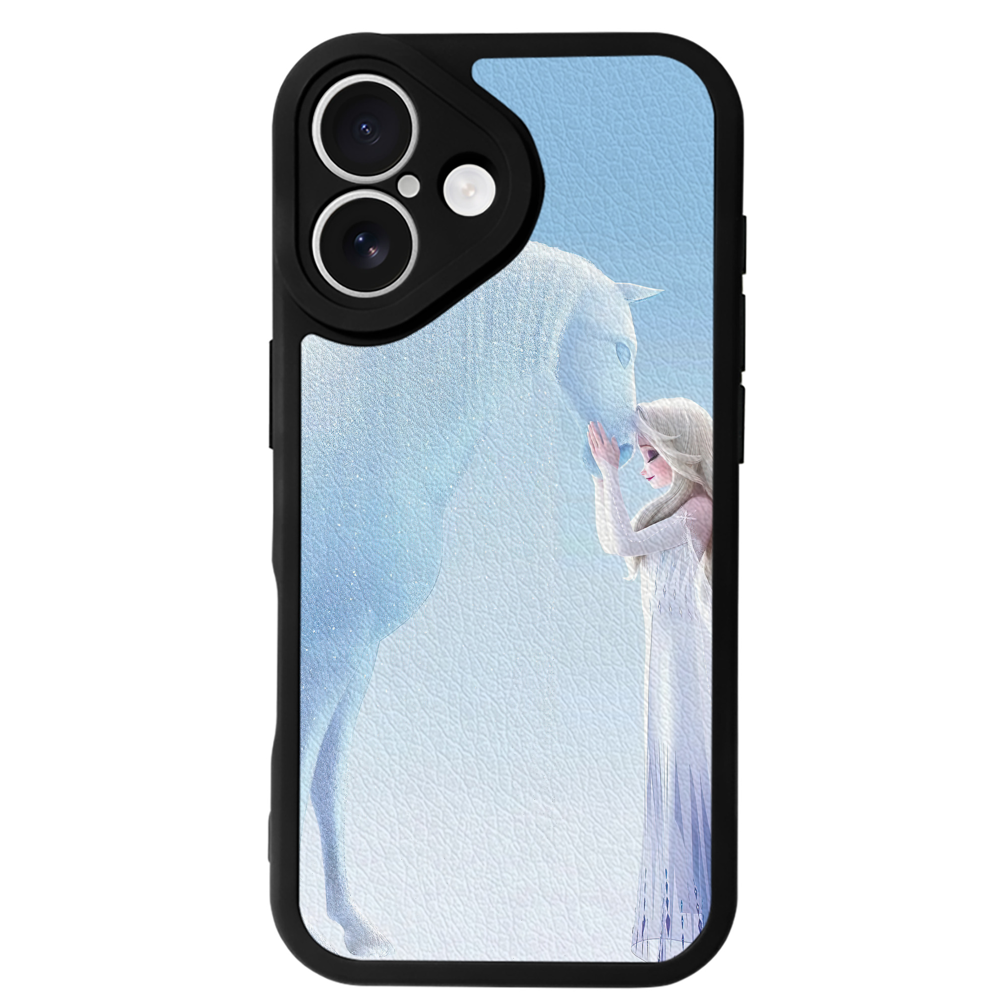 （画像用） アナと雪の女王 アンナ エルサ Frozen Anna Elsa 【iPhone 16シリーズ対応】シリコンスマホケース（レザー調） 材質：シリコン
